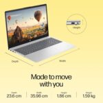 HP 15-fc0389AU Laptop AMD Ryzen 5 7530U, 16GB DDR4 RAM, 512GB SSD, 15.6" FHD Display, Windows 11, MS Office H&S 2024, Backlit Keyboard, Wi-Fi 6, Bluetooth 5.3, Natural Silver - Image 9