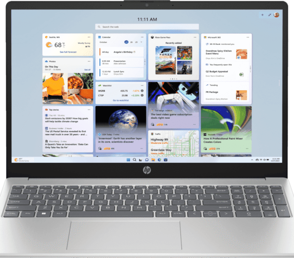 HP 15-fd0549TU Laptop 13th Gen Intel Core i5-1334U, 8GB DDR4 RAM, 1TB SSD, 15.6" FHD, Intel Iris Xe Graphics, Windows 11, MS Office 2024, Backlit Keyboard, Wi-Fi 6, Bluetooth 5.3, Natural Silver, 1.59 Kg, Essential Bag