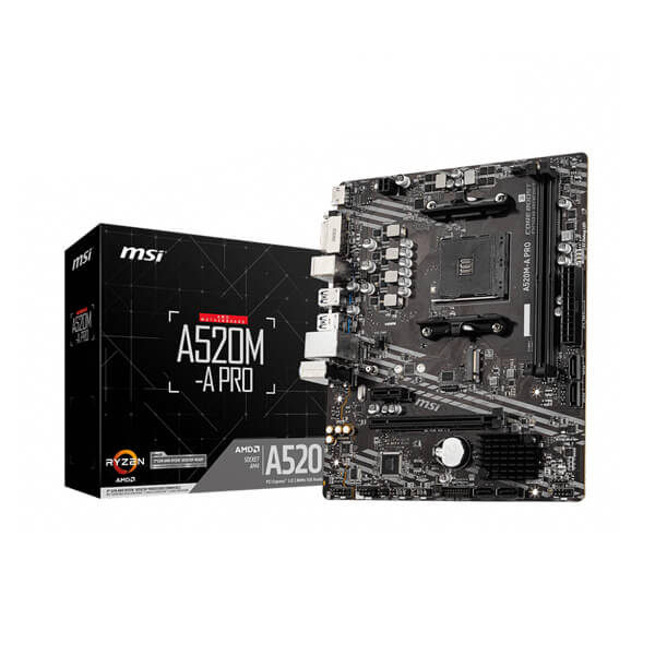 MSI A520M-A PRO Motherboard – AM4 DDR4 mATX